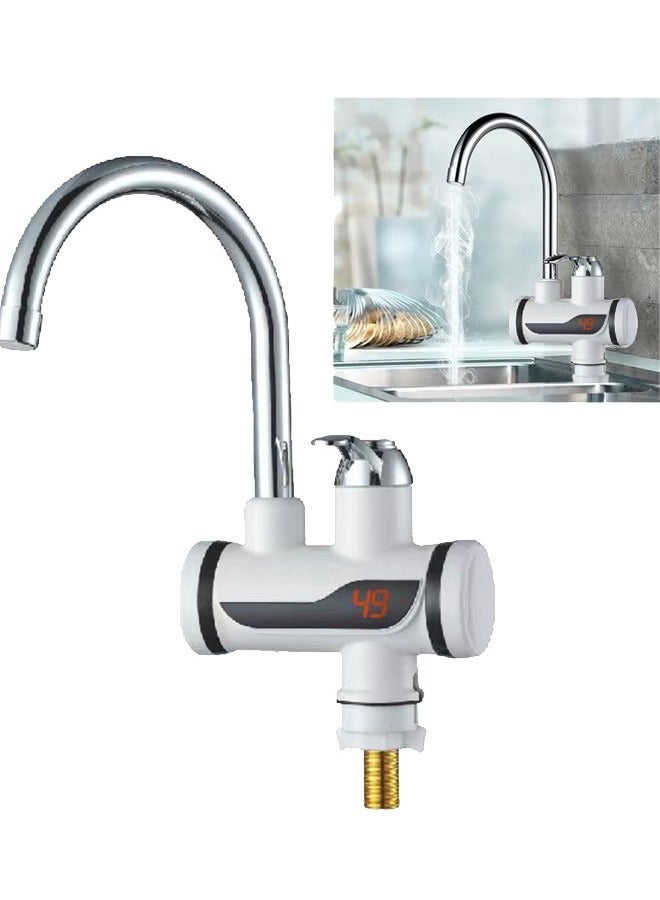 Kitchen Tankless Water Heater Tap with Temperature Display Multicolour 35 x 15 x 25cm - Image 1